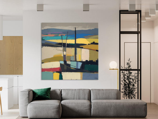 Landscape Canvas Art, Original Abstract Art, Hand Painted Canvas Art, Abstract Landscape Painting, Large Abstract Painting for Living Room-HomePaintingDecor