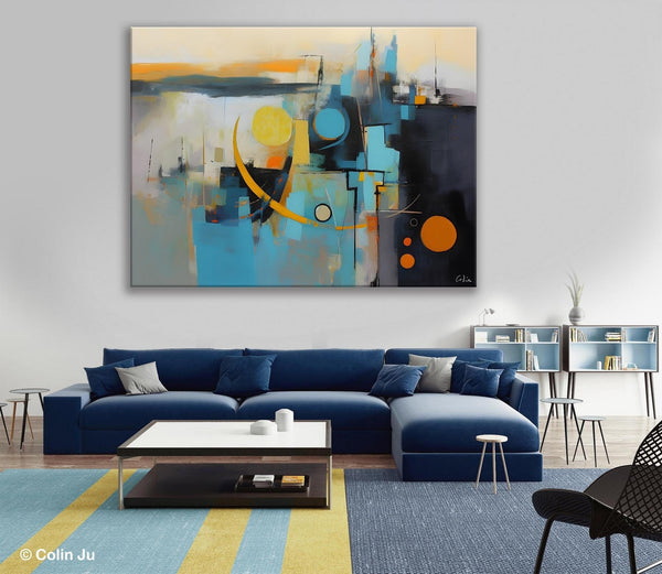 Extra Large Canvas Painting for Living Room, Original Acrylic Wall Art, Oversized Contemporary Acrylic Paintings, Abstract Canvas Paintings-HomePaintingDecor