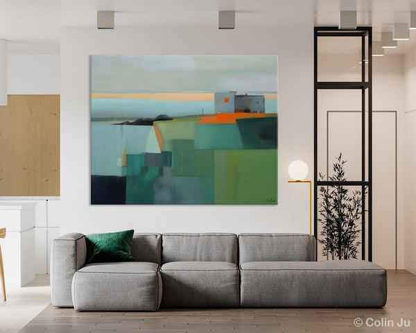 Large Original Canvas Wall Art, Contemporary Landscape Paintings, Extra Large Acrylic Painting for Dining Room, Abstract Painting on Canvas-HomePaintingDecor