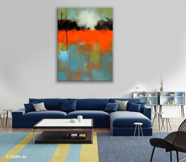 Landscape Canvas Art, Simple Modern Wall Art, Contemporary Acrylic Paintings, Original Abstract Paintings, Large Canvas Painting for Bedroom-HomePaintingDecor