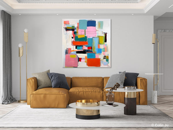 Original Abstract Wall Art, Geometric Modern Acrylic Art, Large Abstract Art for Bedroom, Modern Canvas Paintings, Contemporary Canvas Art-HomePaintingDecor