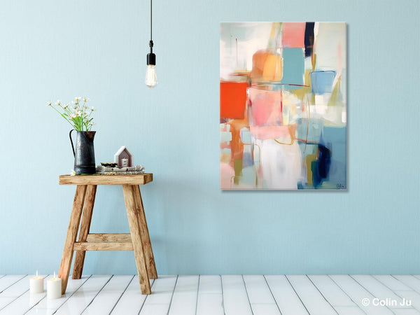 Hand Painted Canvas Art, Original Artowrk, Abstract Wall Paintings, Extra Large Paintings for Dining Room, Contemporary Wall Art Paintings-HomePaintingDecor