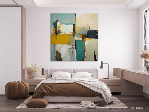 Abstract Painting for Bedroom, Original Modern Wall Art Paintings, Geometric Modern Acrylic Paintings, Oversized Contemporary Canvas Art-HomePaintingDecor