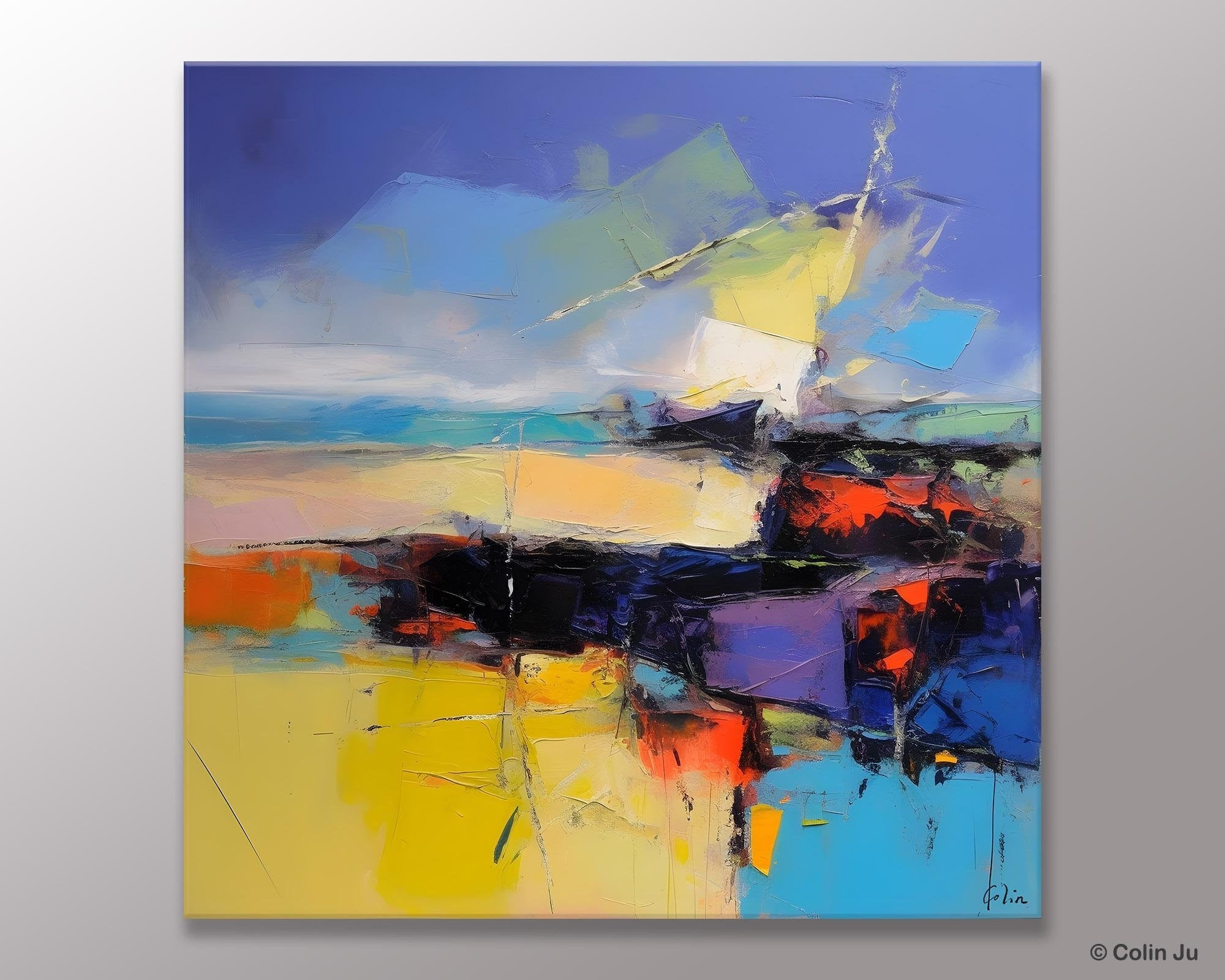 Modern Acrylic Artwork, Buy Art Paintings Online, Contemporary Canvas Art, Original Modern Paintings, Large Abstract Painting for Bedroom-HomePaintingDecor