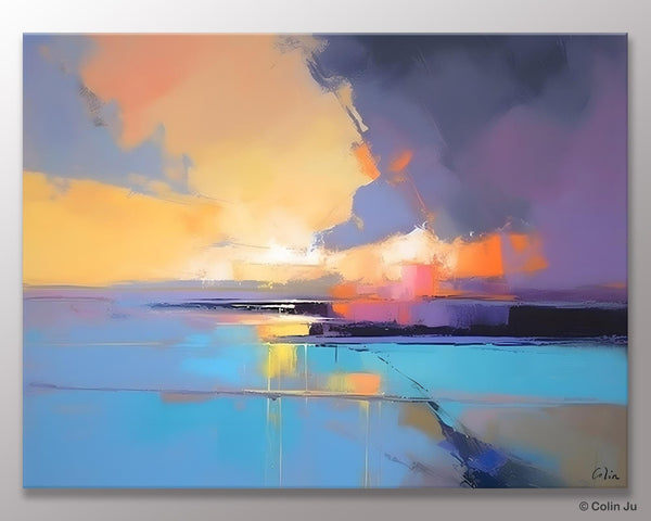 Extra Large Modern Wall Art Paintings, Acrylic Painting on Canvas, Landscape Paintings for Living Room, Original Landscape Abstract Painting-HomePaintingDecor