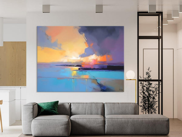 Extra Large Modern Wall Art Paintings, Acrylic Painting on Canvas, Landscape Paintings for Living Room, Original Landscape Abstract Painting-HomePaintingDecor