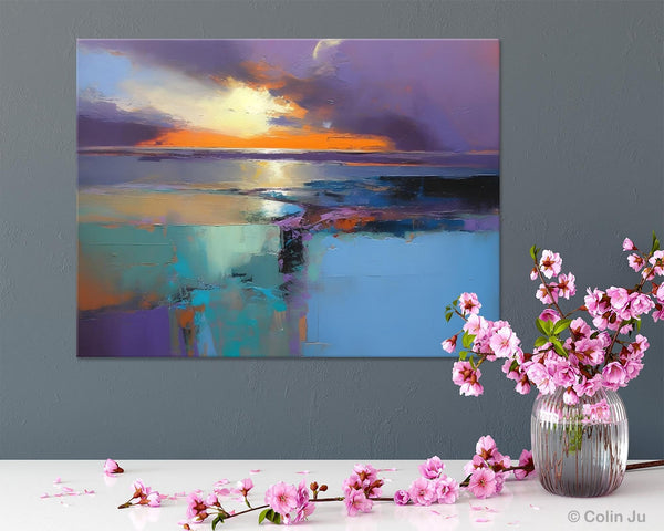 Landscape Canvas Paintings for Living Room, Original Landscape Paintings, Extra Large Modern Wall Art Paintings, Acrylic Painting on Canvas-HomePaintingDecor
