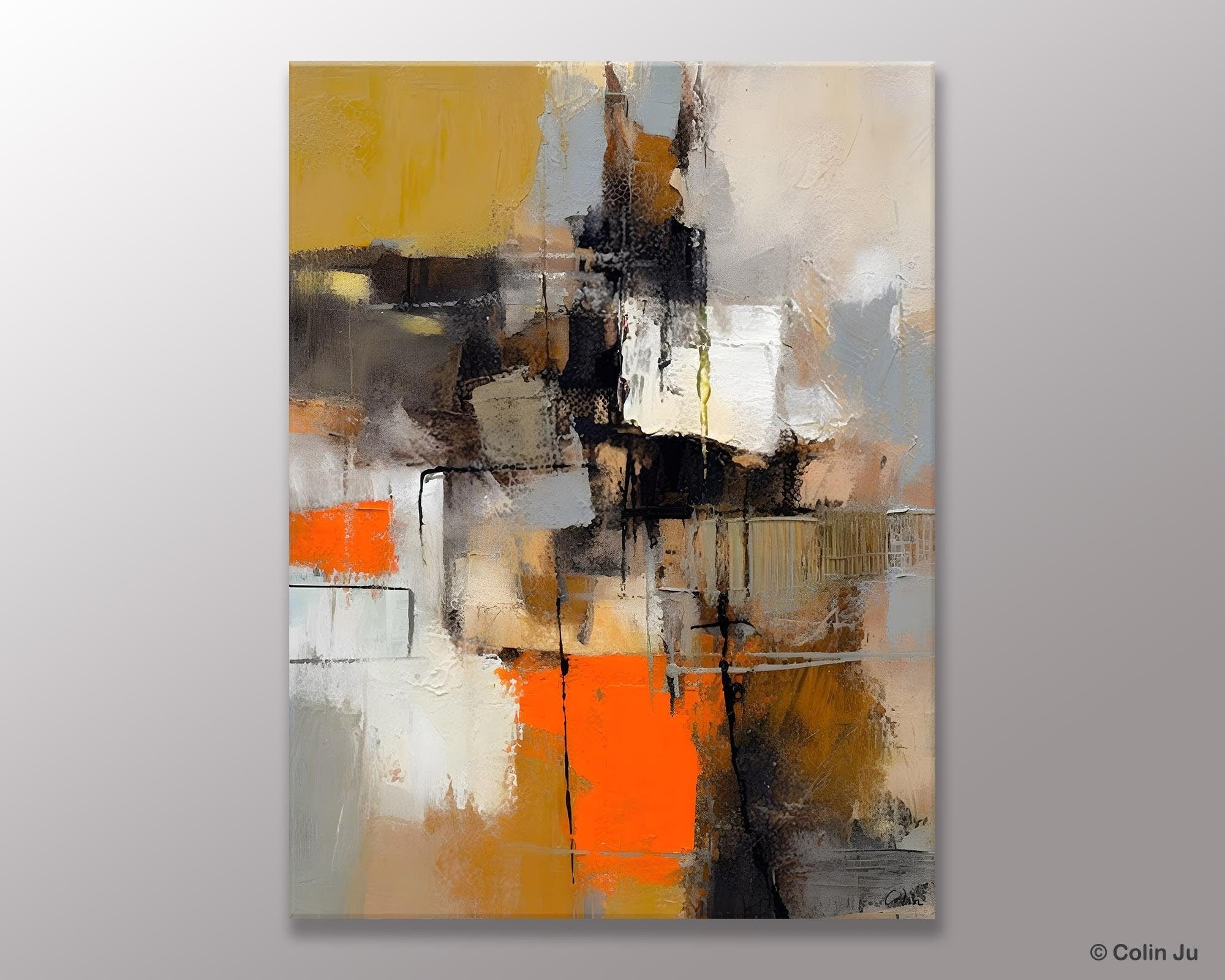 Acrylic Painting on Canvas, Modern Paintings, Extra Large Paintings for Dining Room, Large Contemporary Wall Art, Original Abstract Painting-HomePaintingDecor