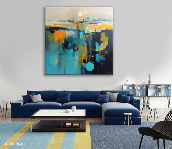 Extra Large Abstract Painting for Living Room, Acrylic Canvas Paintings, Original Modern Wall Art, Oversized Contemporary Acrylic Paintings-HomePaintingDecor