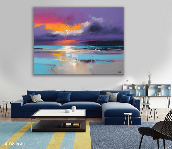 Abstract Landscape Paintings, Modern Abstract Wall Art, Extra Large Canvas Painting for Dining Room, Original Canvas Wall Art Paintings-HomePaintingDecor