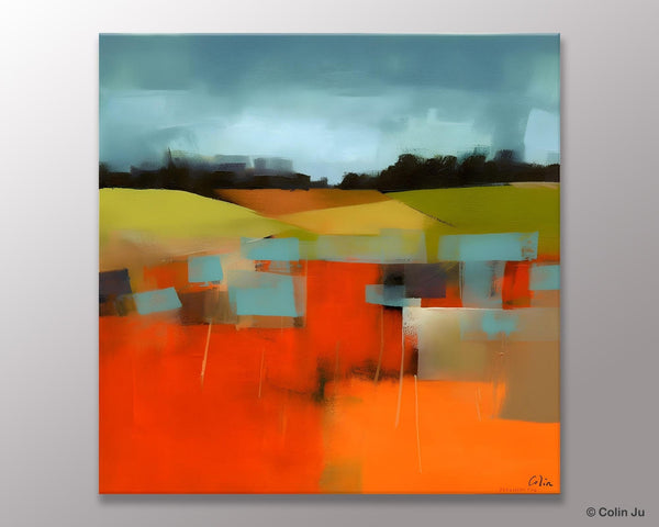 Original Landscape Wall Art Paintings, Oversized Modern Canvas Paintings, Modern Acrylic Artwork, Large Abstract Painting for Dining Room-HomePaintingDecor