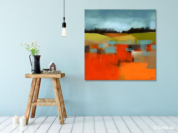 Original Landscape Wall Art Paintings, Oversized Modern Canvas Paintings, Modern Acrylic Artwork, Large Abstract Painting for Dining Room-HomePaintingDecor