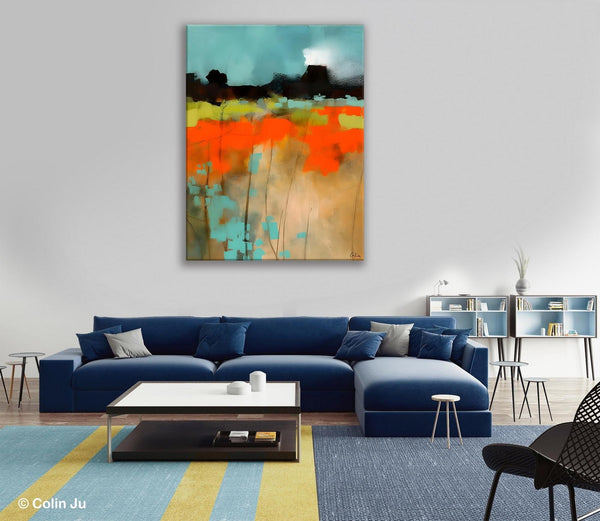 Modern Abstract Wall Art, Extra Large Canvas Painting for Dining Room, Original Canvas Wall Art Paintings, Abstract Landscape Paintings-HomePaintingDecor