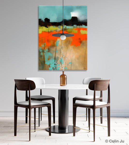 Modern Abstract Wall Art, Extra Large Canvas Painting for Dining Room, Original Canvas Wall Art Paintings, Abstract Landscape Paintings-HomePaintingDecor