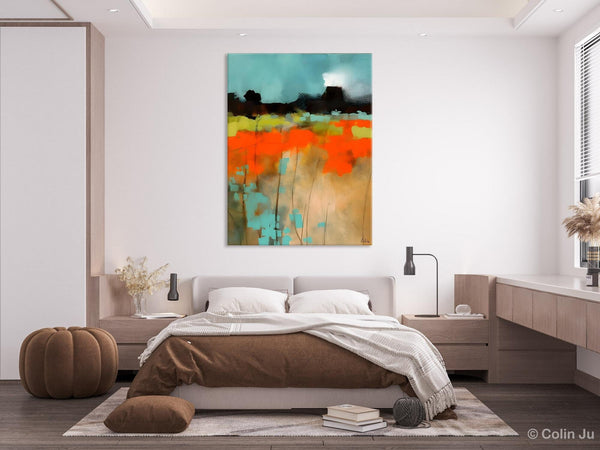 Modern Abstract Wall Art, Extra Large Canvas Painting for Dining Room, Original Canvas Wall Art Paintings, Abstract Landscape Paintings-HomePaintingDecor