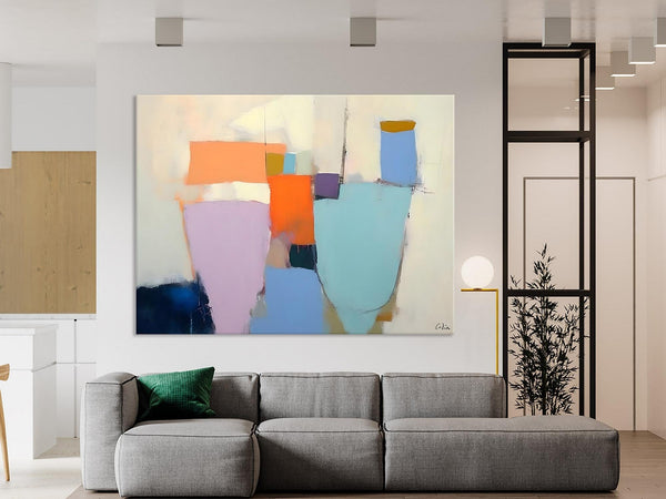 Simple Wall Painting Ideas for Living Room, Extra Large Painting on Canvas, Contemporary Acrylic Art, Original Abstract Wall Art Paintings-HomePaintingDecor