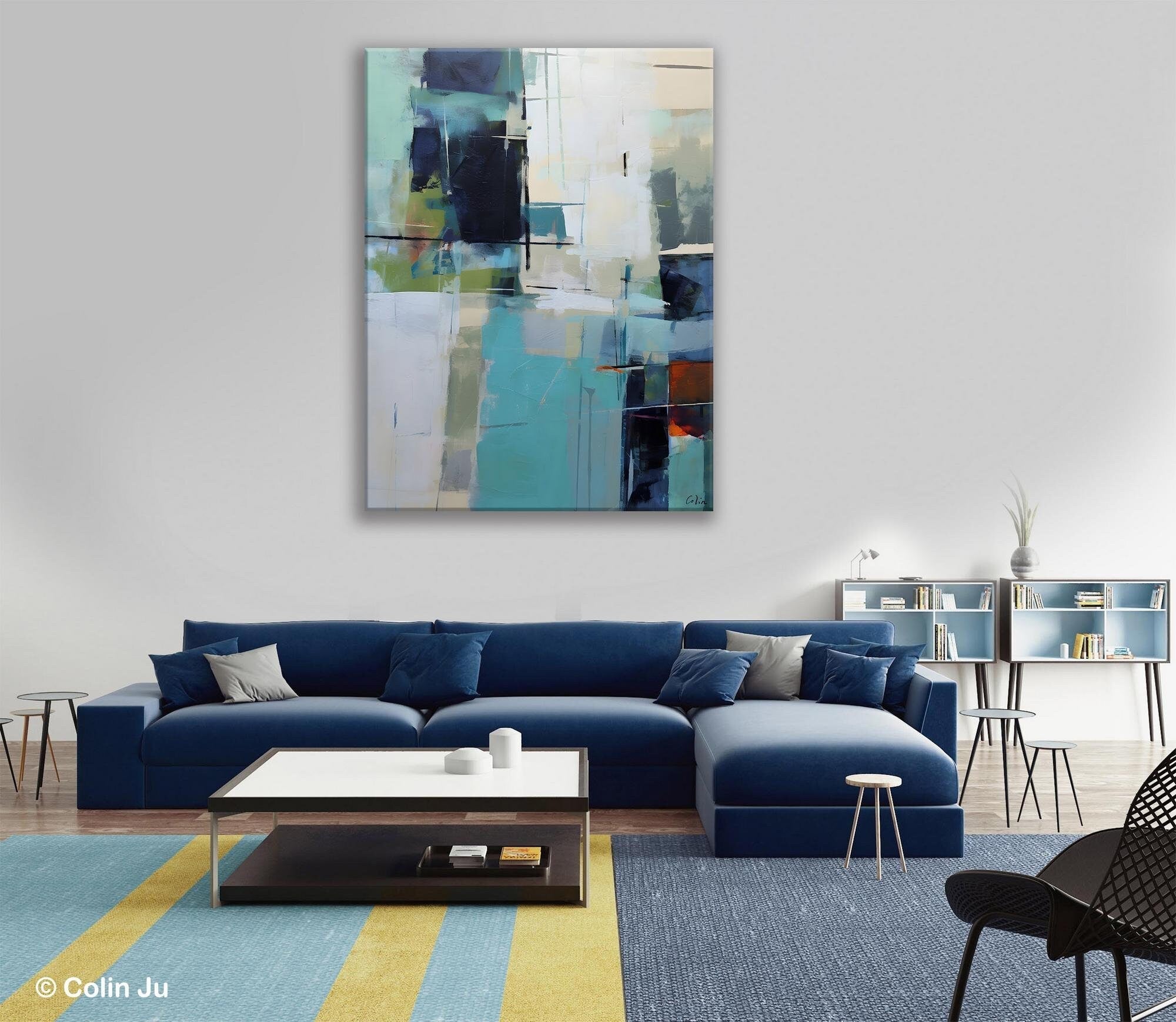 Large Contemporary Wall Art, Acrylic Painting on Canvas, Modern Paintings, Extra Large Paintings for Dining Room, Original Abstract Painting-HomePaintingDecor