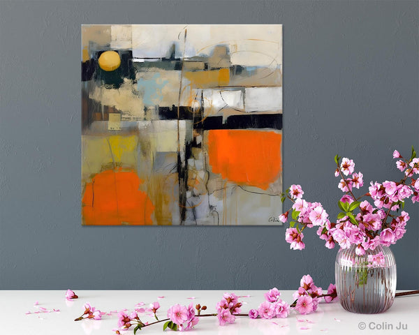 Modern Acrylic Artwork, Original Modern Art, Heavy Texture Canvas Paintings, Contemporary Canvas Art, Large Abstract Painting for Bedroom-HomePaintingDecor