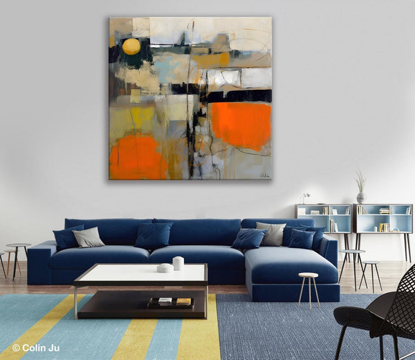 Modern Acrylic Artwork, Original Modern Art, Heavy Texture Canvas Paintings, Contemporary Canvas Art, Large Abstract Painting for Bedroom-HomePaintingDecor