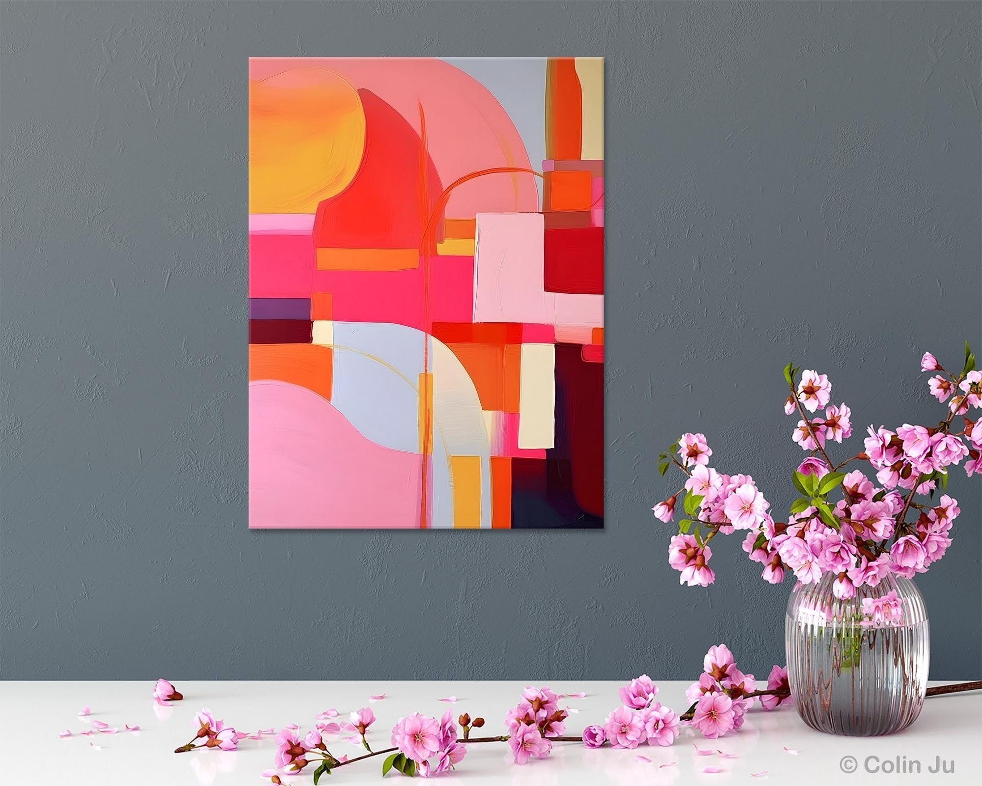 Contemporary Acrylic Painting on Canvas, Modern Wall Art Paintings, Canvas Paintings for Bedroom, Large Original Art, Buy Wall Art Online-HomePaintingDecor
