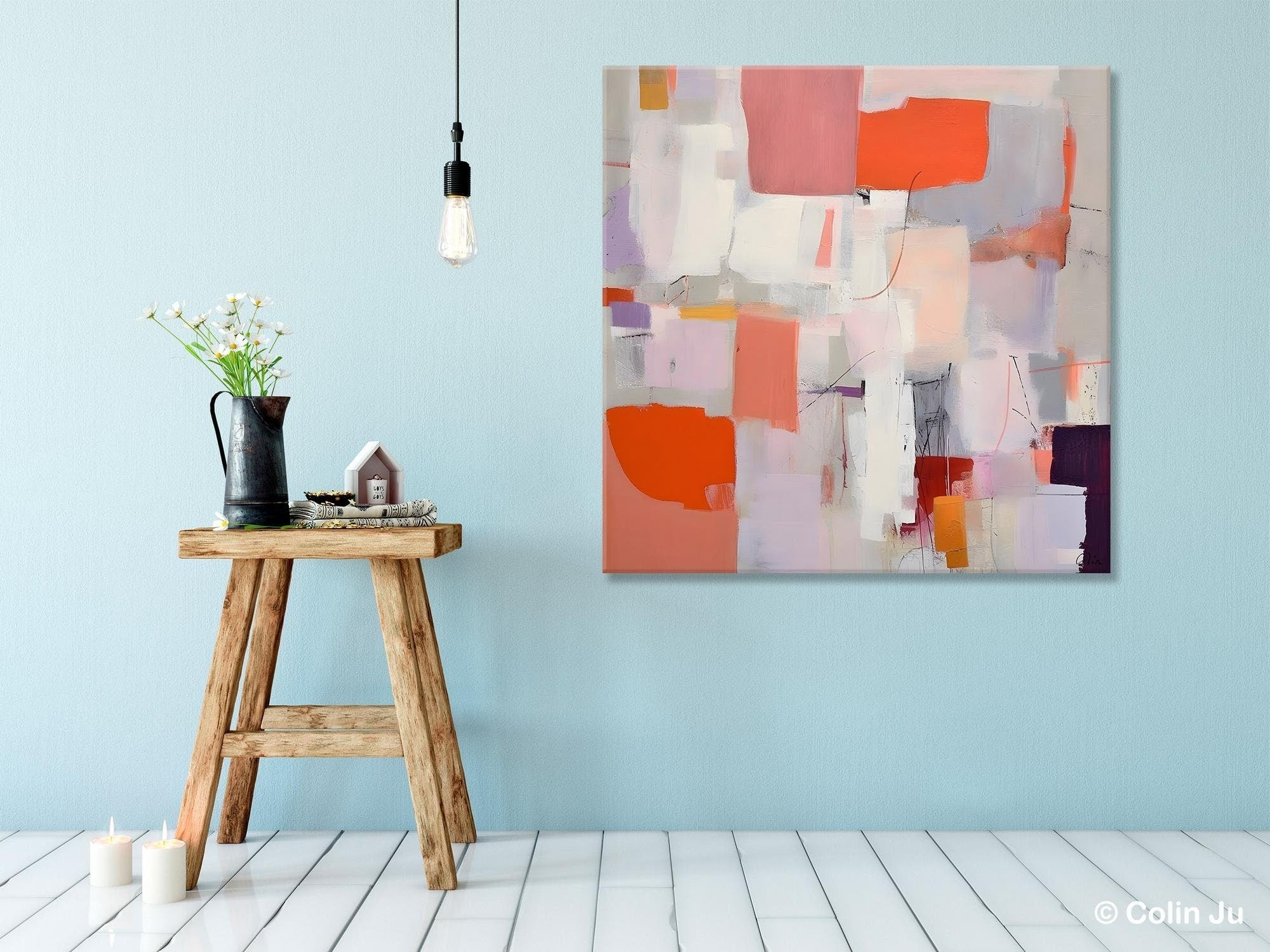 Modern Acrylic Artwork, Original Abstract Wall Art, Contemporary Canvas Art, Hand Painted Canvas Art, Large Abstract Painting for Bedroom-HomePaintingDecor