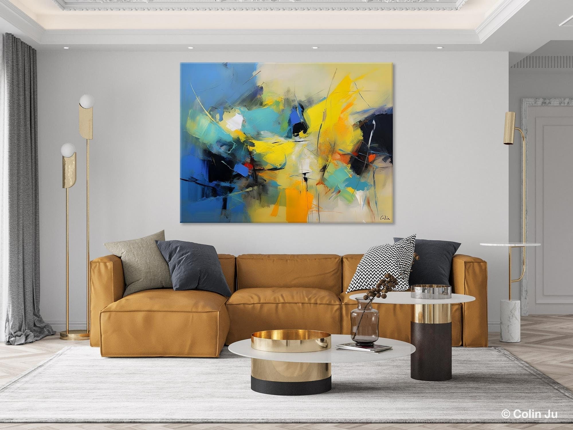 Hand Painted Canvas Art, Contemporary Acrylic Art, Oversized Canvas Paintings, Original Abstract Art, Huge Wall Art Ideas for Living Room-HomePaintingDecor