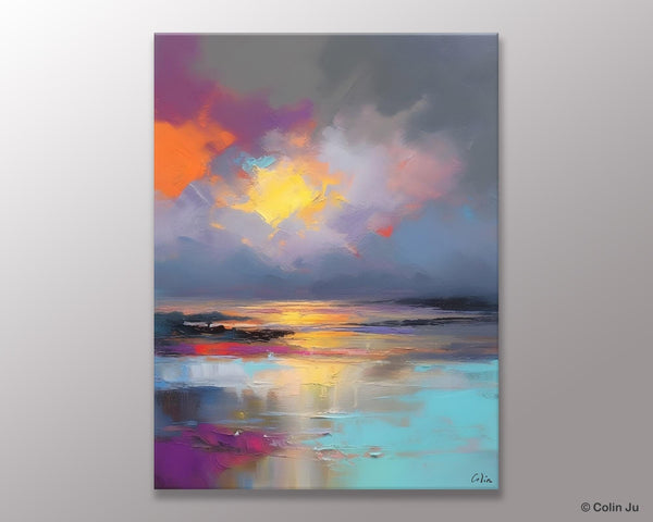 Landscape Painting on Canvas, Abstract Paintings for Bedroom, Contemporary Wall Art Paintings, Extra Large Original Art, Buy Wall Art Online-HomePaintingDecor