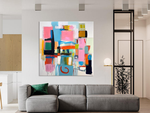 Contemporary Canvas Art, Original Modern Wall Art, Modern Canvas Paintings, Modern Acrylic Artwork, Large Abstract Painting for Dining Room-HomePaintingDecor