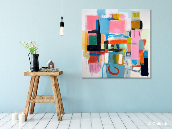 Contemporary Canvas Art, Original Modern Wall Art, Modern Canvas Paintings, Modern Acrylic Artwork, Large Abstract Painting for Dining Room-HomePaintingDecor