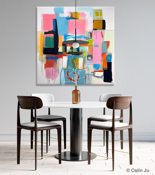 Contemporary Canvas Art, Original Modern Wall Art, Modern Canvas Paintings, Modern Acrylic Artwork, Large Abstract Painting for Dining Room-HomePaintingDecor