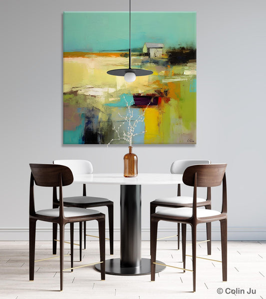 Landscape Canvas Paintings, Original Landscape Paintings, Abstract Wall Art Painting for Living Room, Oversized Acrylic Painting on Canvas-HomePaintingDecor