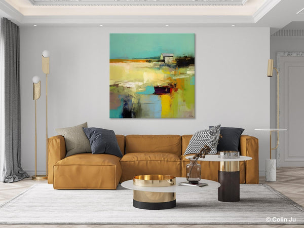 Landscape Canvas Paintings, Original Landscape Paintings, Abstract Wall Art Painting for Living Room, Oversized Acrylic Painting on Canvas-HomePaintingDecor