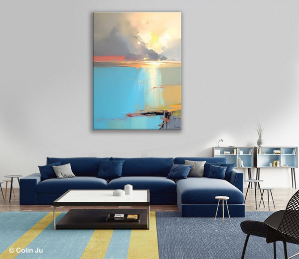 Contemporary Acrylic Painting on Canvas, Large Original Artwork, Large Landscape Paintings for Living Room, Modern Canvas Art Paintings-HomePaintingDecor