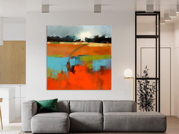 Original Abstract Wall Art, Landscape Acrylic Art, Landscape Canvas Art, Hand Painted Canvas Art, Large Abstract Painting for Living Room-HomePaintingDecor
