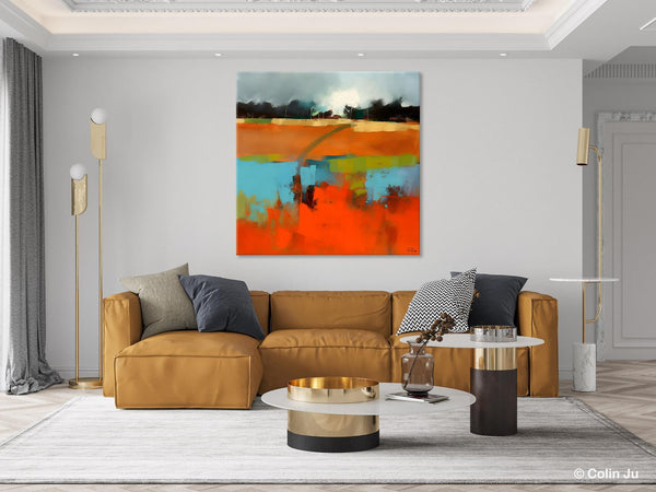 Original Abstract Wall Art, Landscape Acrylic Art, Landscape Canvas Art, Hand Painted Canvas Art, Large Abstract Painting for Living Room-HomePaintingDecor