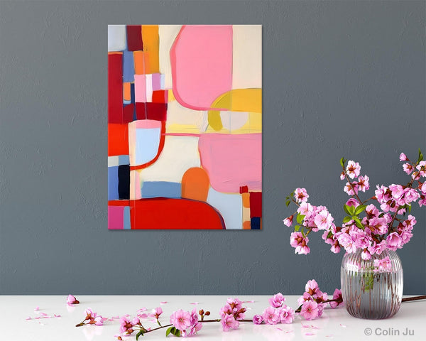 Original Canvas Artwork, Contemporary Acrylic Painting on Canvas, Large Painting for Dining Room, Simple Abstract Art, Wall Art Paintings-HomePaintingDecor