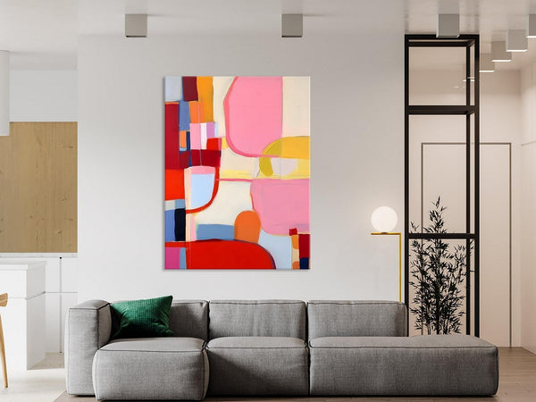 Original Canvas Artwork, Contemporary Acrylic Painting on Canvas, Large Painting for Dining Room, Simple Abstract Art, Wall Art Paintings-HomePaintingDecor