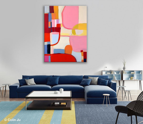 Original Canvas Artwork, Contemporary Acrylic Painting on Canvas, Large Painting for Dining Room, Simple Abstract Art, Wall Art Paintings-HomePaintingDecor