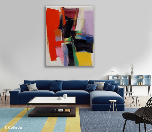 Contemporary Acrylic Paintings, Red Abstract Paintings, Modern Wall Art for Living Room, Original Abstract Art, Abstract Painting on Canvas-HomePaintingDecor