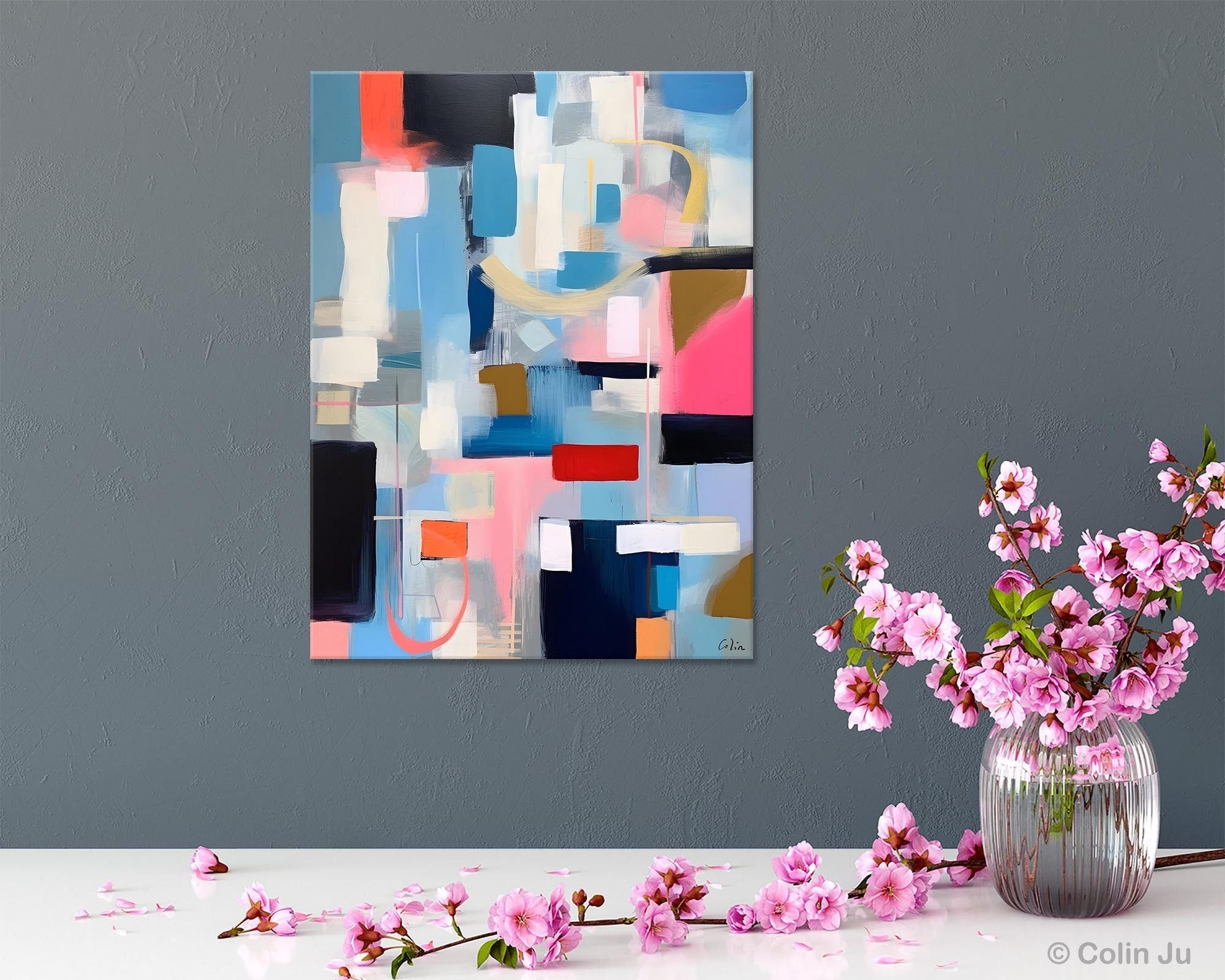 Original Modern Artwork, Contemporary Acrylic Painting on Canvas, Large Wall Art Painting for Bedroom, Oversized Abstract Wall Art Paintings-HomePaintingDecor