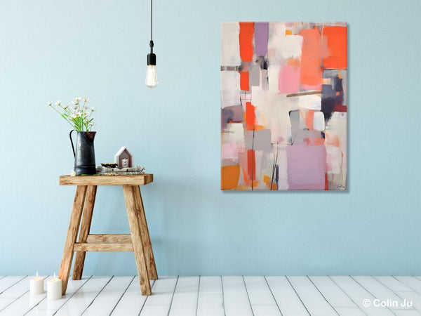 Large Painting for Dining Room, Original Canvas Artwork, Contemporary Acrylic Painting on Canvas, Simple Abstract Art, Wall Art Paintings-HomePaintingDecor