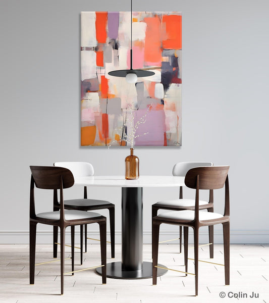 Large Painting for Dining Room, Original Canvas Artwork, Contemporary Acrylic Painting on Canvas, Simple Abstract Art, Wall Art Paintings-HomePaintingDecor