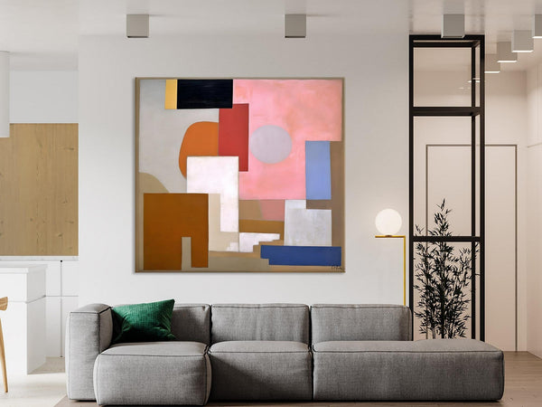 Extra Large Canvas Paintings for Living Room, Original Modern Abstract Artwork, Geometric Modern Canvas Art, Abstract Wall Art for Sale-HomePaintingDecor