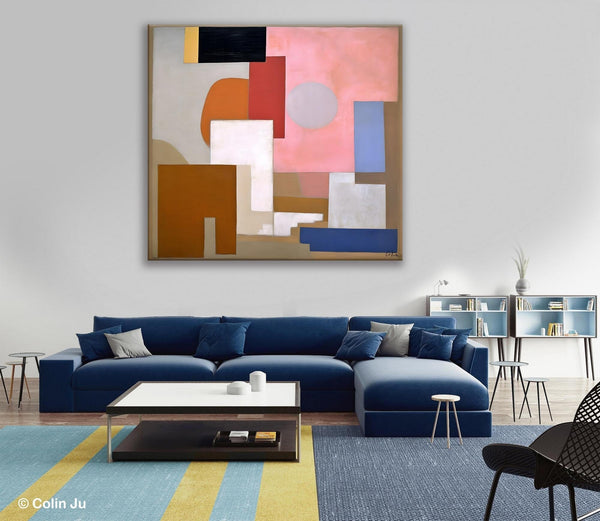 Extra Large Canvas Paintings for Living Room, Original Modern Abstract Artwork, Geometric Modern Canvas Art, Abstract Wall Art for Sale-HomePaintingDecor