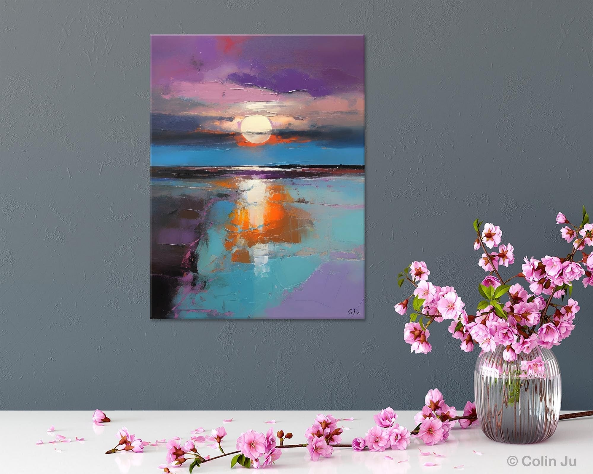 Original Landscape Painting on Canvas, Hand Painted Canvas Art, Abstract Landscape Artwork, Contemporary Wall Art Paintings, Huge Canvas Art-HomePaintingDecor