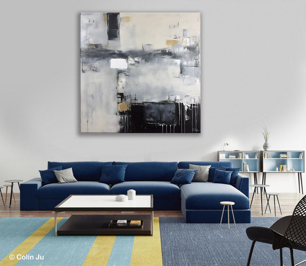 Abstract Canvas Art for Living Room, Original Modern Acrylic Art, Modern Canvas Paintings, Extra Large Abstract Paintings for Dining Room-HomePaintingDecor