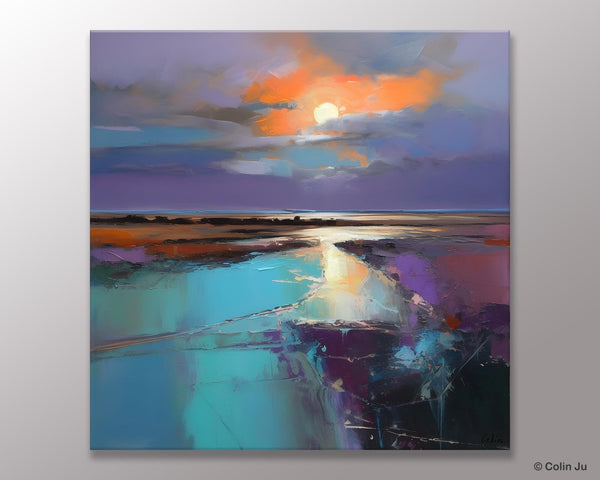 Landscape Acrylic Art, Original Abstract Art, Landscape Canvas Paintings, Hand Painted Canvas Art, Large Landscape Paintings for Living Room-HomePaintingDecor