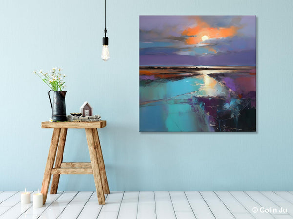 Landscape Acrylic Art, Original Abstract Art, Landscape Canvas Paintings, Hand Painted Canvas Art, Large Landscape Paintings for Living Room-HomePaintingDecor