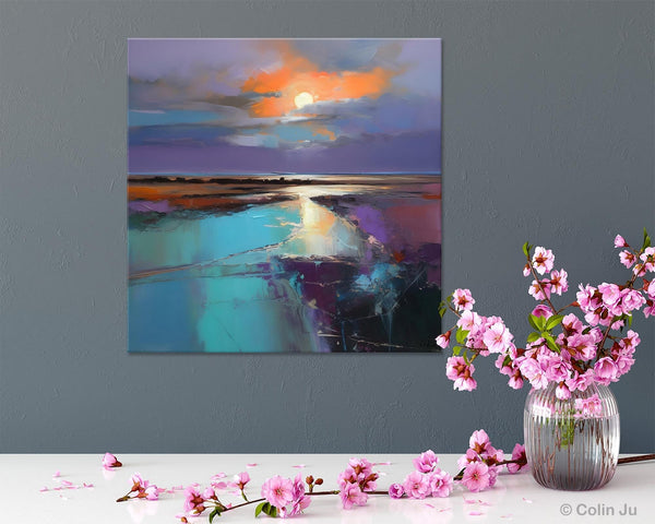 Landscape Acrylic Art, Original Abstract Art, Landscape Canvas Paintings, Hand Painted Canvas Art, Large Landscape Paintings for Living Room-HomePaintingDecor