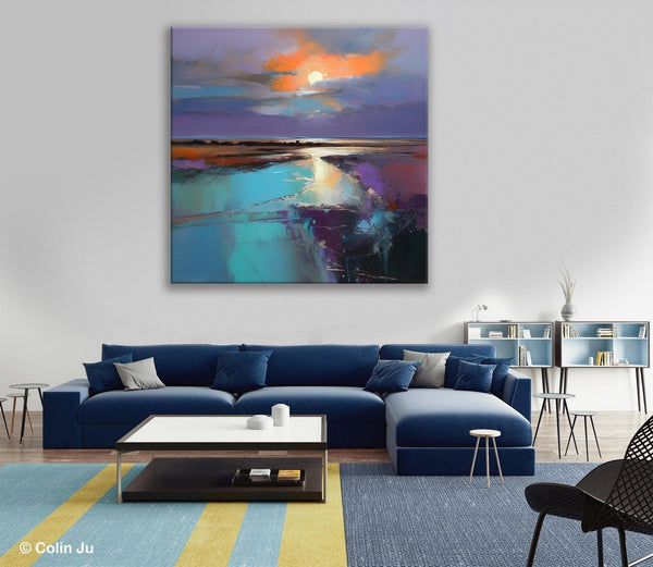 Landscape Acrylic Art, Original Abstract Art, Landscape Canvas Paintings, Hand Painted Canvas Art, Large Landscape Paintings for Living Room-HomePaintingDecor
